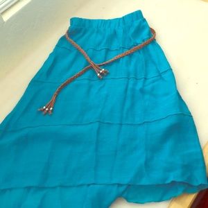 Blue skirt with belt